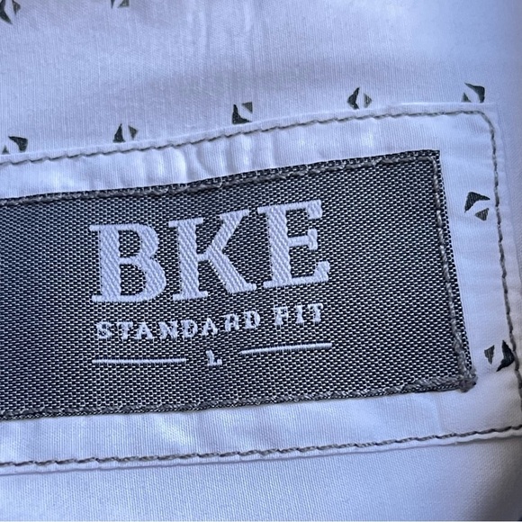 BKE Standart Fit Button Up Shirt Men’s Size L Long Sleeves White Black Western - Picture 8 of 9